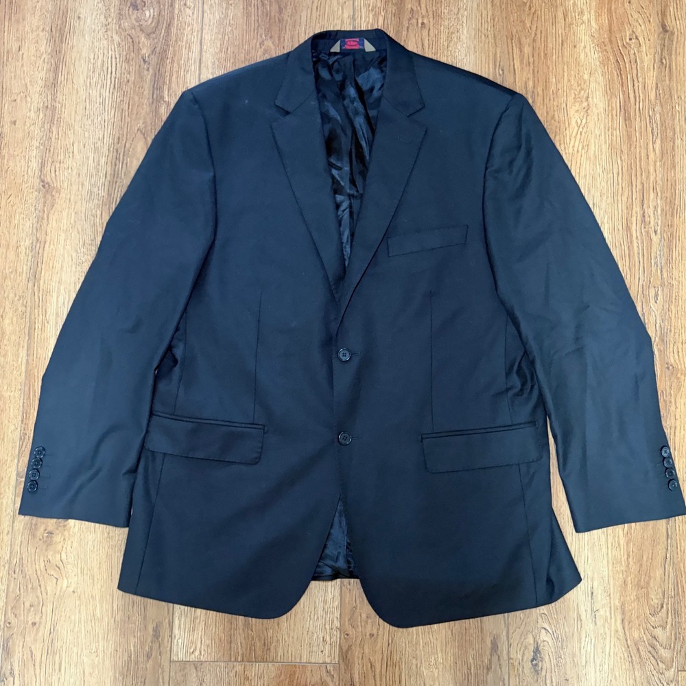 Pronto Uomo Signature Mens 46R Suit Jacket Black Super 120s Wool Made in Italy